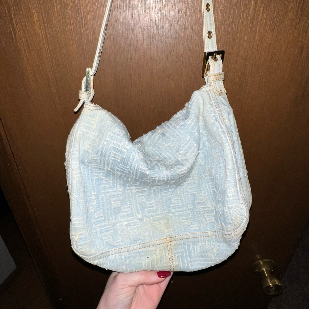 Fendi Sky Blue Monogram Shoulder Bag - Picture 2 of 6